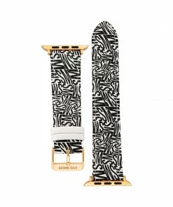 STEVEMADDEN ACCESSORIES Apple Watch® LOGO WATCH BAND BLACK/WHITE 42-44MM