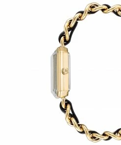 STEVEMADDEN WOVEN BRACELET WATCH BLACK