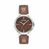 STEVEMADDEN ACCESSORIES STACKED LOGO WATCH BROWN