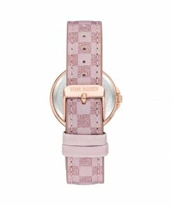 STEVEMADDEN BLOCK LOGO WATCH PINK