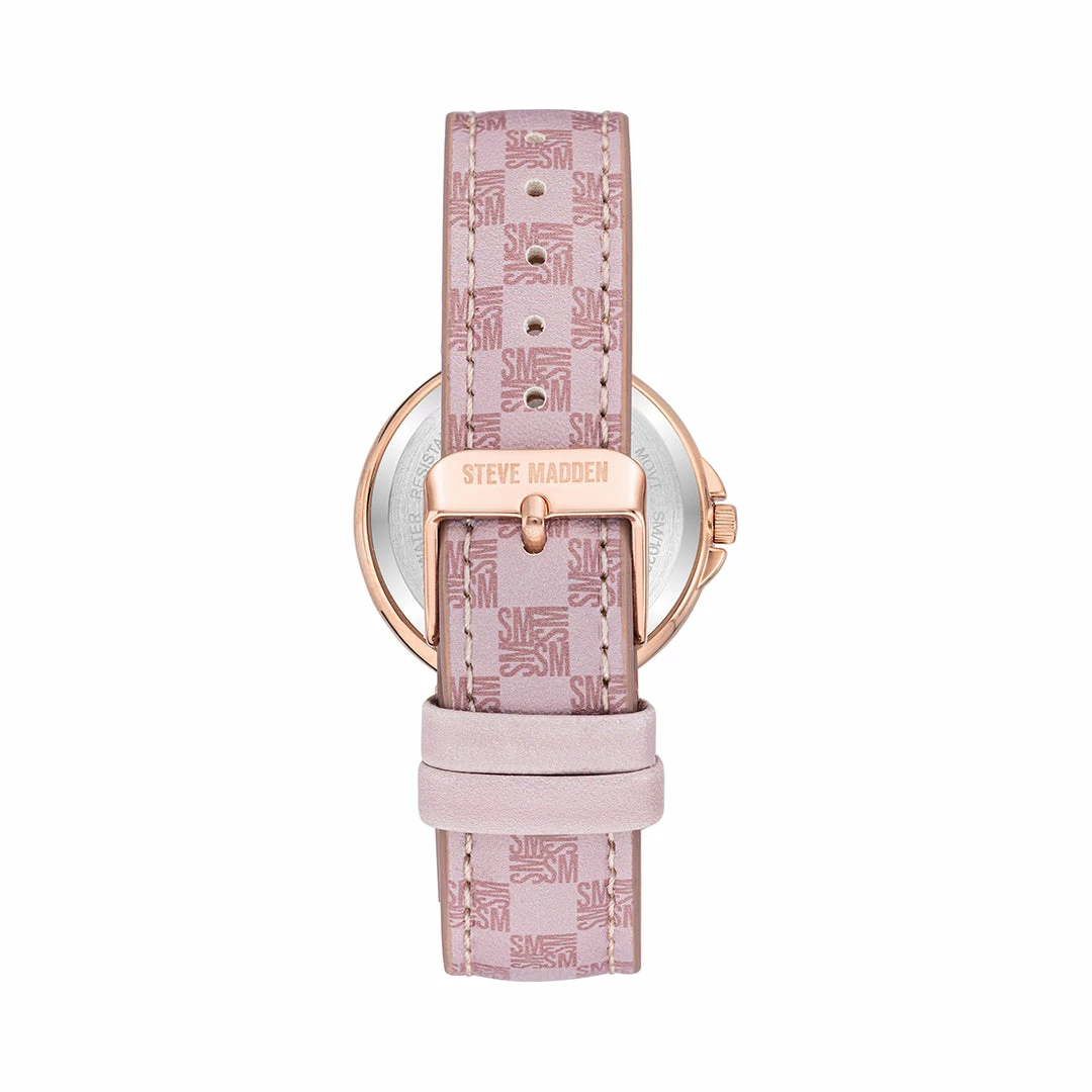 STEVEMADDEN BLOCK LOGO WATCH PINK
