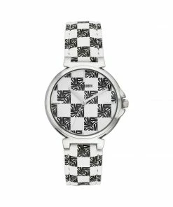 STEVEMADDEN BLOCK LOGO WATCH BLACK/WHITE