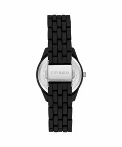 STEVEMADDEN ACCESSORIES POWDER COATED WATCH BLACK