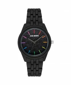 STEVEMADDEN ACCESSORIES POWDER COATED WATCH BLACK