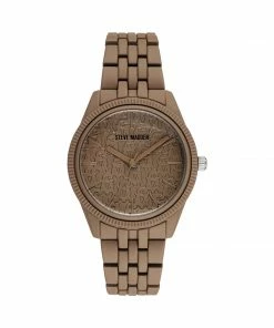 STEVEMADDEN ACCESSORIES POWDER COATED WATCH BROWN