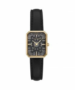 STEVEMADDEN SQUARE FACE WATCH BLACK ACCESSORIES