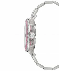 STEVEMADDEN CLEAR CASE STATEMENT WATCH PINK