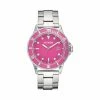 STEVEMADDEN CLEAR CASE STATEMENT WATCH PINK