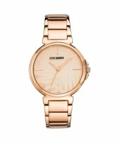 STEVEMADDEN CLEAN LINE LINK WATCH ROSE GOLD