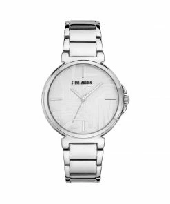 STEVEMADDEN CLEAN LINE LINK WATCH SILVER ACCESSORIES