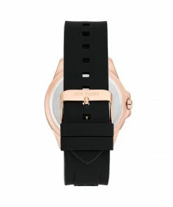 STEVEMADDEN RUBBERIZED ENAMEL CASE WATCH BLACK ACCESSORIES