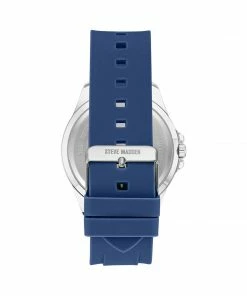 STEVEMADDEN RUBBERIZED ENAMEL CASE WATCH BLUE ACCESSORIES