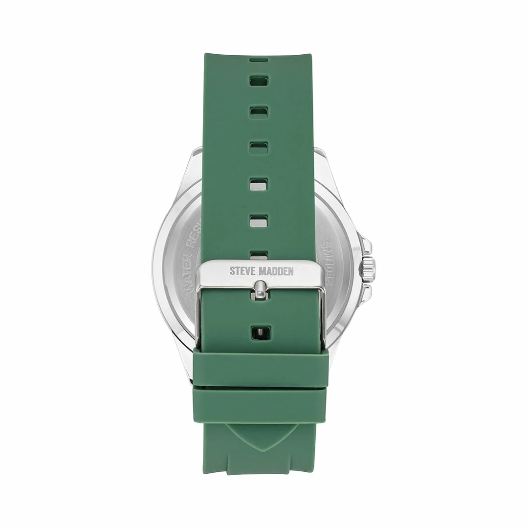 STEVEMADDEN RUBBERIZED ENAMEL CASE WATCH GREEN ACCESSORIES