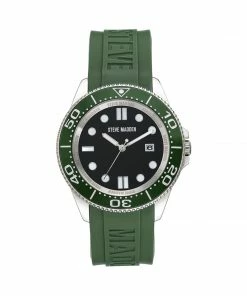 STEVEMADDEN RUBBERIZED ENAMEL CASE WATCH GREEN ACCESSORIES