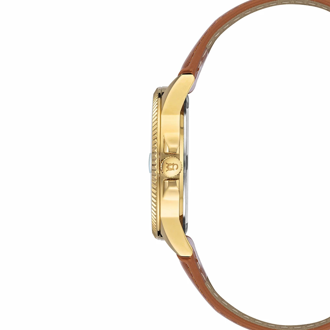 STEVEMADDEN CLASSIC EMBOSSED WATCH COGNAC