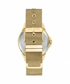 STEVEMADDEN METAL MESH BAND WATCH GOLD ACCESSORIES