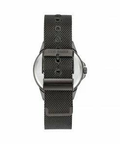 STEVEMADDEN METAL MESH BAND WATCH GUNMETAL