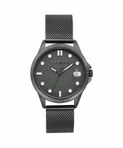 STEVEMADDEN METAL MESH BAND WATCH GUNMETAL