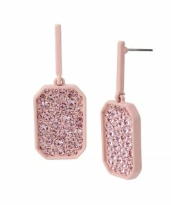 SteveMadden Rhinestones STONE PENDANT EARRINGS BLUSH