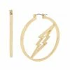 SteveMadden LIGHTNING BOLT HOOP EARRINGS GOLD