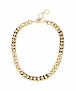 STEVEMADDEN ENAMEL CHAIN COLLAR BLACK/WHITE NEW & NOW
