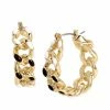 STEVEMADDEN NEW & NOW ENAMEL CHAIN HOOPS BLACK/WHITE