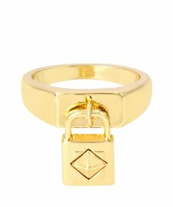 STEVEMADDEN LOCKED UP RING GOLD