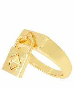STEVEMADDEN LOCKED UP RING GOLD