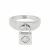 STEVEMADDEN LOCKED UP RING SILVER NEW & NOW