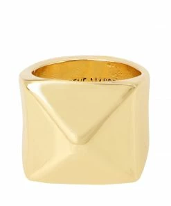 STEVEMADDEN PYRAMID SIGNET RING GOLD
