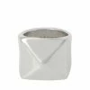 STEVEMADDEN PYRAMID SIGNET RING SILVER