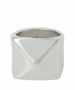 STEVEMADDEN PYRAMID SIGNET RING SILVER