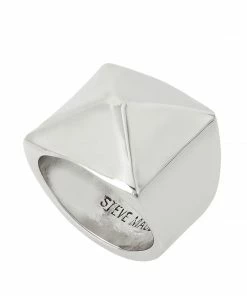 STEVEMADDEN PYRAMID SIGNET RING SILVER