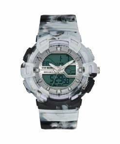 STEVEMADDEN OVERSIZED SPORT WATCH TIE DYE BLACK ACCESSORIES