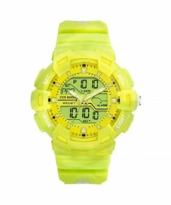 STEVEMADDEN ACCESSORIES OVERSIZED SPORT WATCH TIE DYE CITRON