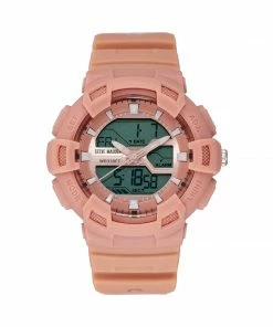 STEVEMADDEN PINK OVERSIZED SPORT WATCH BLUSH