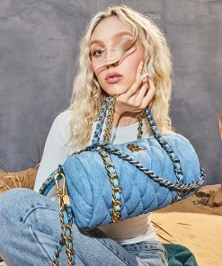 SteveMadden BSTRIKE DENIM FABRIC HANDBAGS