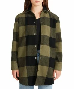 SteveMadden ELDRIDGE PLAID COAT SAGE