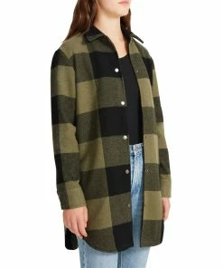 SteveMadden ELDRIDGE PLAID COAT SAGE