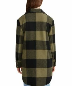 SteveMadden ELDRIDGE PLAID COAT SAGE