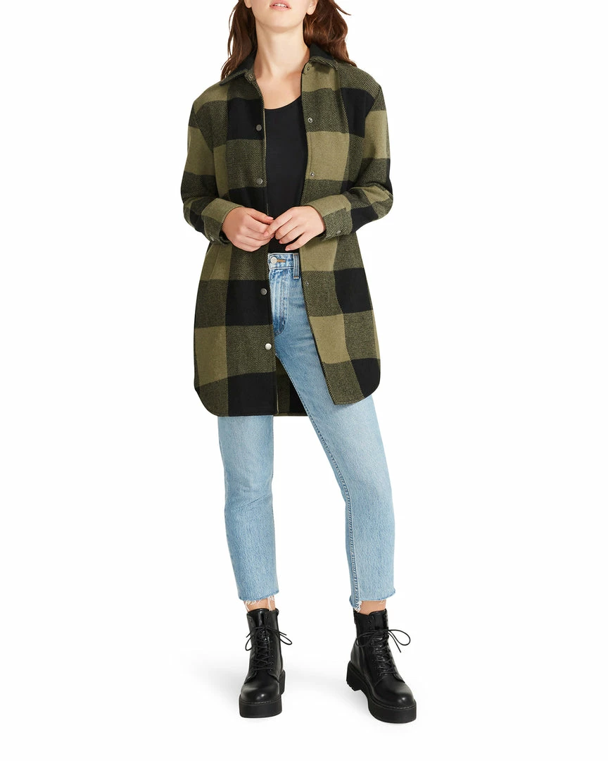 SteveMadden ELDRIDGE PLAID COAT SAGE