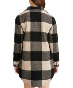 SteveMadden ELDRIDGE PLAID COAT LT TAUPE