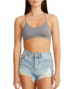 SteveMadden WOMEN'S CLOTHING THE ELLA MESH BRALETTE GREY