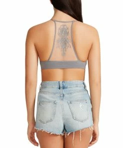 SteveMadden WOMEN'S CLOTHING THE ELLA MESH BRALETTE GREY