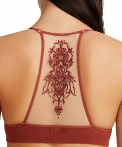 SteveMadden THE ELLA MESH BRALETTE RUST WOMEN'S CLOTHING