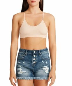 SteveMadden WOMEN'S CLOTHING THE ELLA MESH BRALETTE TAN