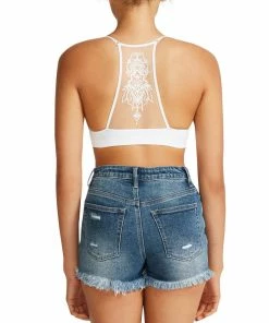 SteveMadden WOMEN'S CLOTHING THE ELLA MESH BRALETTE WHITE
