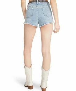 STEVEMADDEN STUDDED DENIM SHORTS