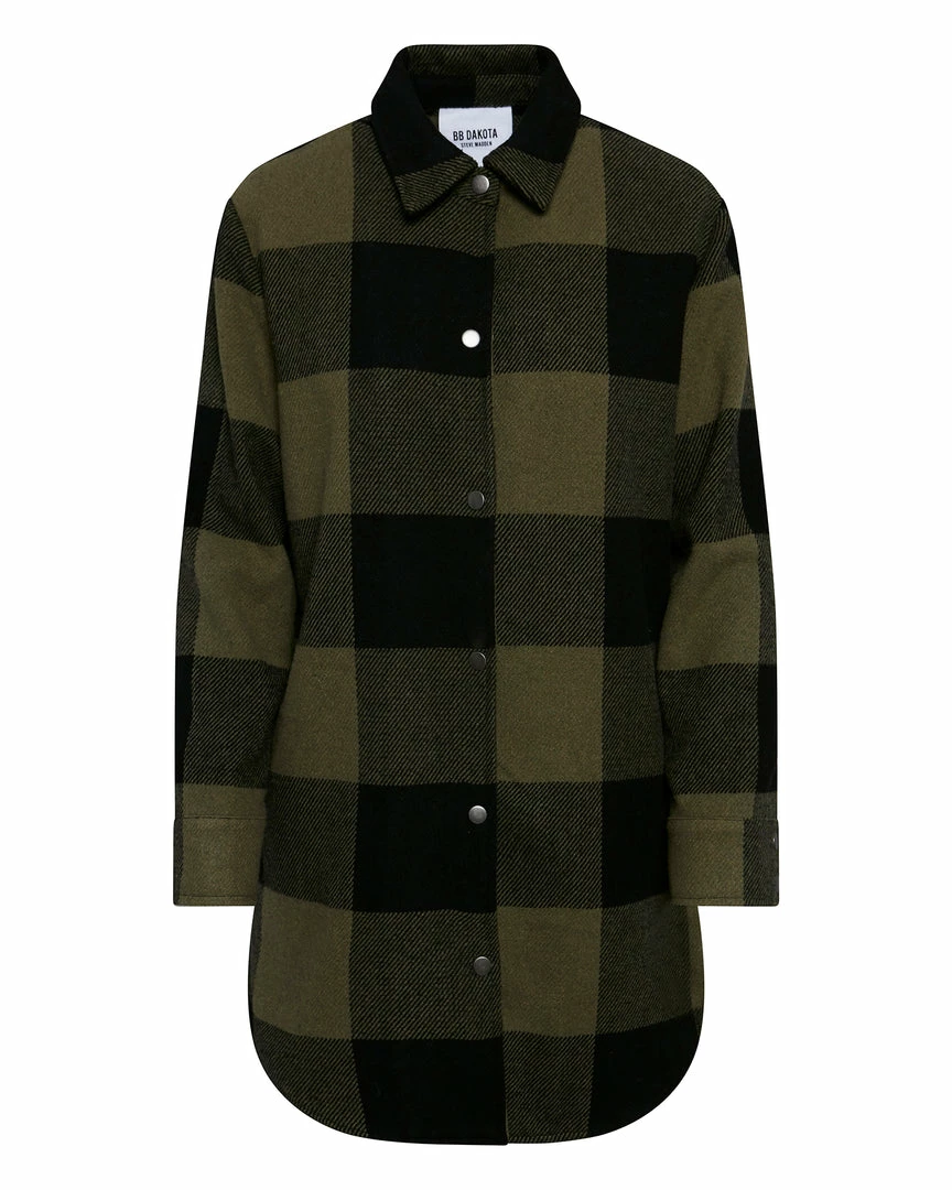 SteveMadden ELDRIDGE PLAID COAT SAGE