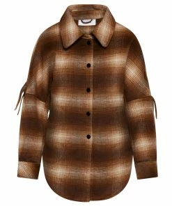 SteveMadden FRINGE WITH BENEFITS COAT BROWN WOMEN'S CLOTHING